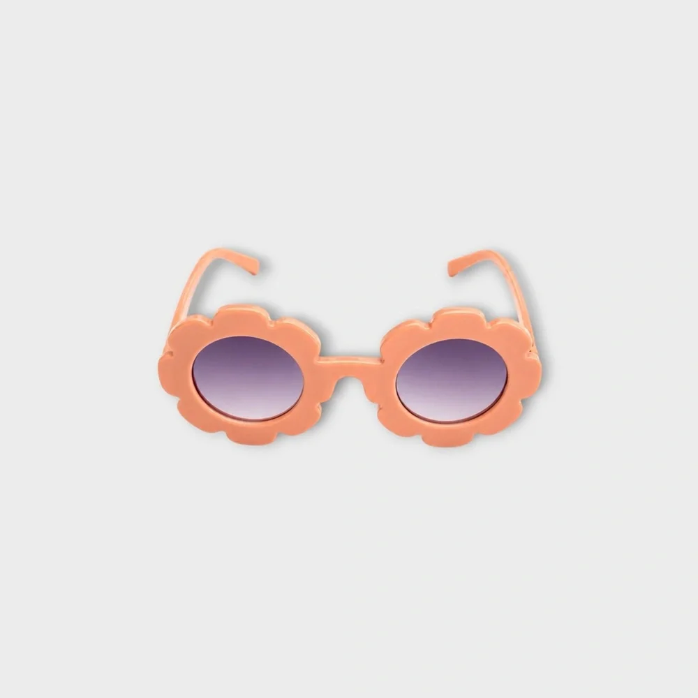 Kids' Flower-Shaped Sunglasses in Peach - Playful Sun Protection